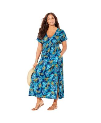 Women's Pack and Go Wrinkle-Resistant Maxi Cover Up Dress