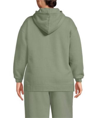 Plus Size Long Sleeve Serious Sweats Hooded Tunic Sweatshirt