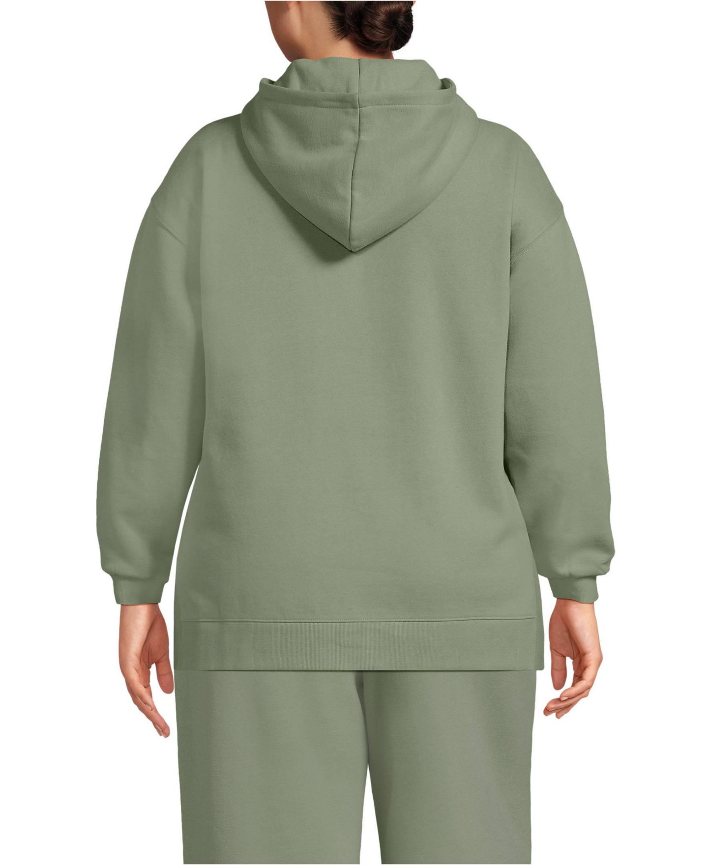 Женская туника-толстовка Lands' End Serious Sweats с капюшоном, больших размеров, цвет: Шалфейный — фото 2