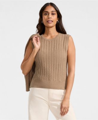 Women's Cotton Pointelle Shell Sweater
