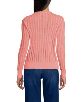 Women's Cotton Pointelle Modern Cardigan Sweater