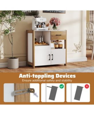 Kitchen Storage Cabinet with Drawer Pull Out Shelf and Doors