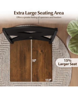 24 in Swivel Counter Height Bar Stools Set of 2 with Rubberwood Frame