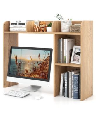 Three Tier Desk Bookshelf with Open Shelves for Home Office