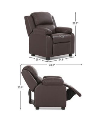 Kids Headrest Recliner Sofa with Flip-Up Storage Arms