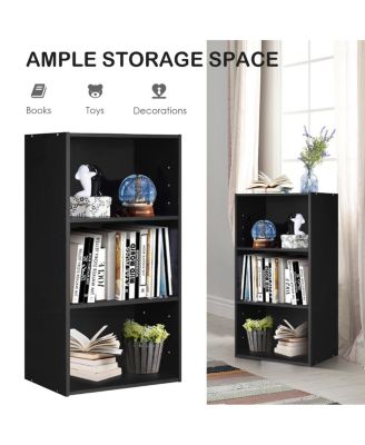 Modern Three Shelf Bookcase Storage Display Cabinet