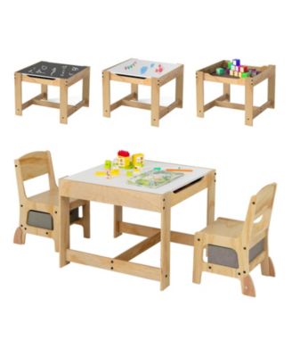 3 in 1 Kids Table and Chair Set with Removable Tabletop and 2 Storage Drawers