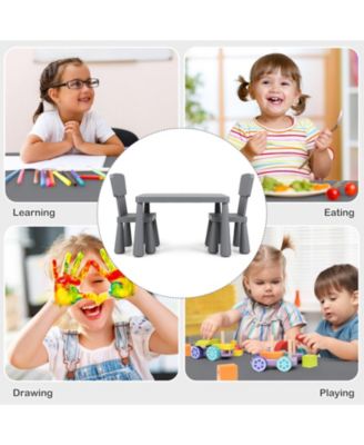 3 Pieces Multifunction Activity Kids Play Table and Chair Set