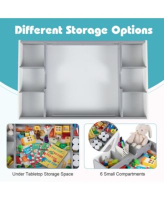 Multifunctional Kids Table and 2 Chairs Set with Chalkboard