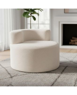 Moon-Shaped Floor Sofa Chair with Soft Teddy Fleece