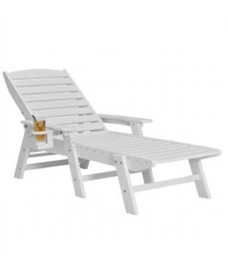 Adjustable HDPE Patio Chaise Lounge Chair with 400 lbs Capacity