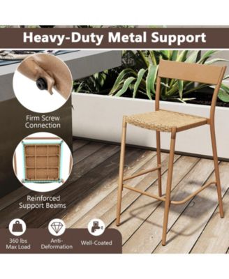 3-Piece Patio Bar Table Set with Bar Height Table and 2 Armless Chairs