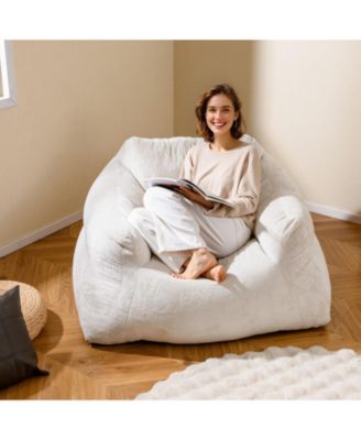 Plush Bean Bag Lazy Sofa Chair with Ultra-Soft Velvet Cover