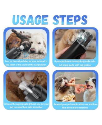 2-in-1 Pet Nail Clippers Grinder with LED Lights USB Rechargeable Quiet Safe for Dogs Cats Large Medium Small