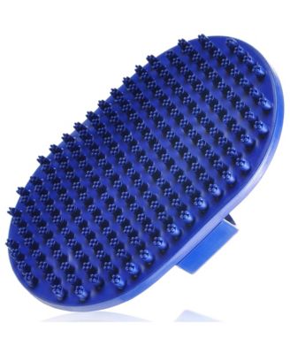 Rubber Brush for Dogs Cats Gentle Deshedding Bath Soft Bristles Anti-slip Grip Easy Clean Short Medium Hair