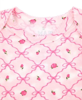 Baby Girls' Printed Long-Sleeve Gown and Hat, 2-Piece Set