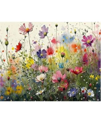 Flower Stamped Cross Stitch Kit DIY Embroidery Needlepoint Ornament Home Decor 12x16