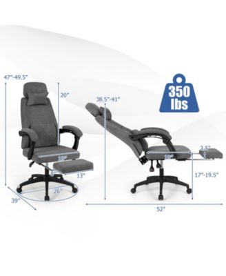 Chenille Reclining Office Chair Upholstered Desk Chair