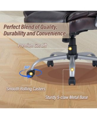 Ergonomic Executive Office Chair Leather Padded Seat Armrests