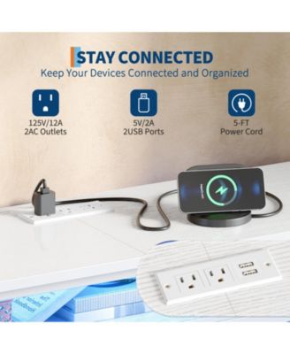 63" TV Console Table for Living Room, Entertainment Center with 10 Drawers and Open Shelves