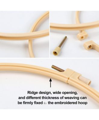 Burlywood Embroidery Hoops Plastic Round Cross Stitch Craft Sewing Frames 6 Sizes 3.6-10.7 Inch 16pcs