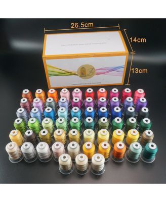 Polyester Embroidery Machine Thread Kit 63 Colors 500m Spool Universal Sewing