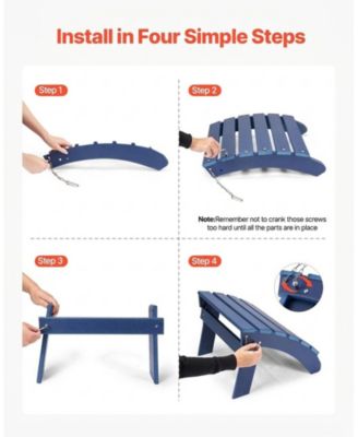 Set of 2 Adirondack Ottomans 18.7L x 18.9W in HDPE Weather-Resistant Foldable