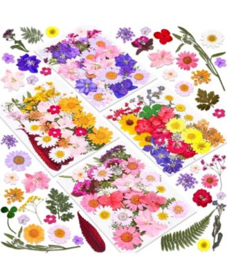 140 PCS Dried Pressed Flowers Leaves Bulk Herbs Kit Scrapbooking DIY Art Crafts Epoxy Molds Candle Soap Making Nails Decor
