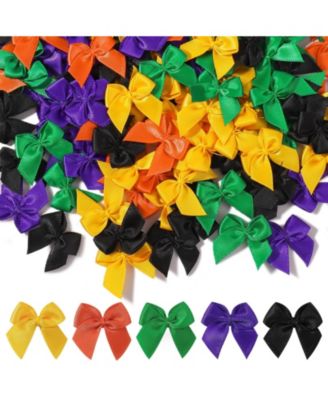 Gnuadz 200pcs Mini Satin Ribbon Bows Tiny Crafts Decoration Diy Cheer Pins Clothespins Accessories Wedding Gift Box Ornament Multicolored - Multicolor