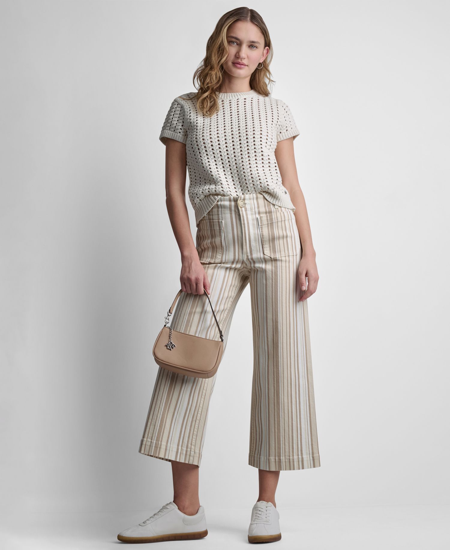 Women's High-Rise Wide-Leg Stripe Pants