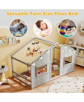 House Bed Montessori Floor Bed with LED Lights
