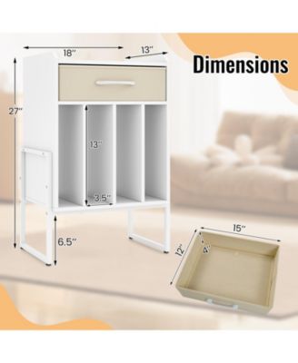 Record Player Stand with Drawer and Vinyl Record Storage