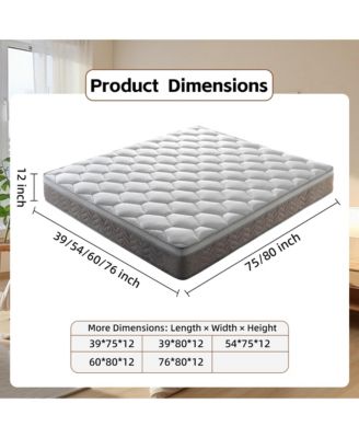 12 Inch Hybrid Queen Mattress in a Box Medium Firm Gel Memory Foam with Individual Pocket Coils