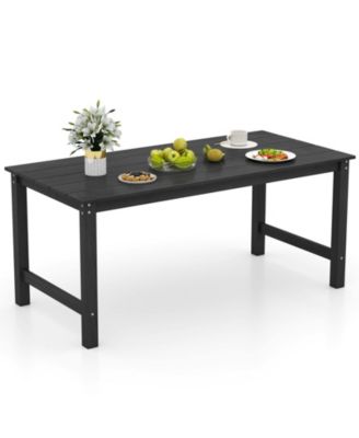 HDPE Outdoor Dining Table for 6 with Umbrella Hole