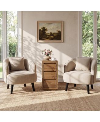 Solid Wood Nightstand with 3-Drawers,  Side Table, Assembly Wooden Bedside Table