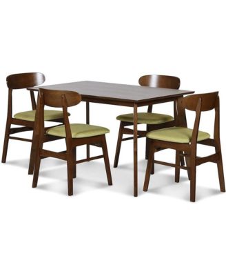 Morocco 5-Piece Mid-Century Wood Dining Set
