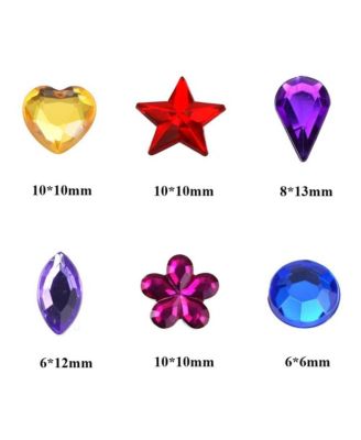 600pcs Flatback Rhinestones Jewels Pirate Party Crafting Embellishments 6 Shapes