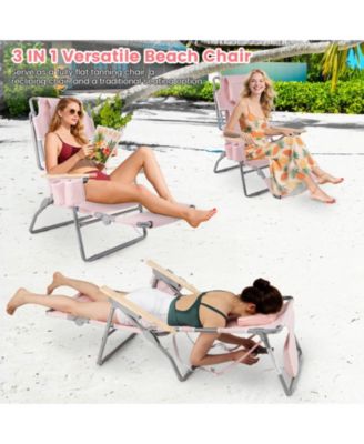 Portable Beach Chair with Umbrella and Canopy