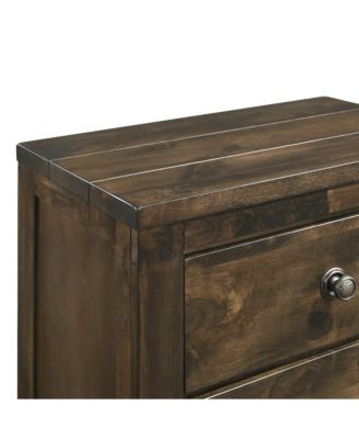 Furniture Ridge Solid Wood Bedroom Nightstand in Rustic