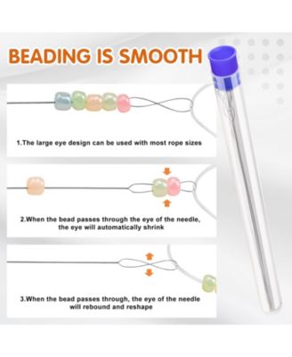 6 needles Collapsible Eye Beading Needles Twisted Seed Bead Tools 2 Sizes 0.6x130mm