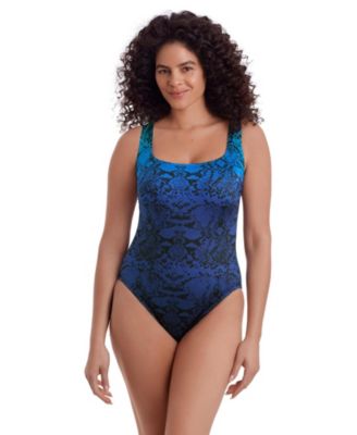 Women's Double X-Back Tank Modern Leg Long Torso One-Piece Swimsuit