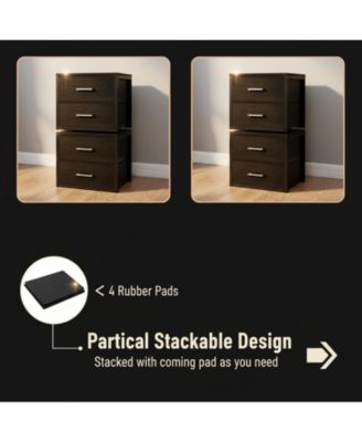 Stackable Storage Drawers Closet Organizers Fabric 2 Drawer Dresser Bedroom 2 Packs Modern