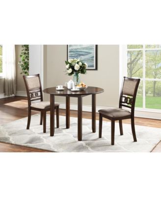 Gia 3-Piece 42" Wood Round Dining Set with 2 Chairs in Cherry