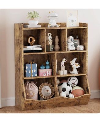 3-Tier Kids Bookcase and Toy Storage Cabinet, Multiple Shelves with Cubby Cabinet, For Kindergarten, Bedroom, Playroom