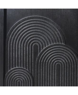 Modern Wood Storage Cabinet 31in Embossed Door Accent Cabinet For Living Room Bedroom