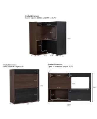 32.5-58.8in Extendable Rotating Storage Cabinet Buffet Sideboard