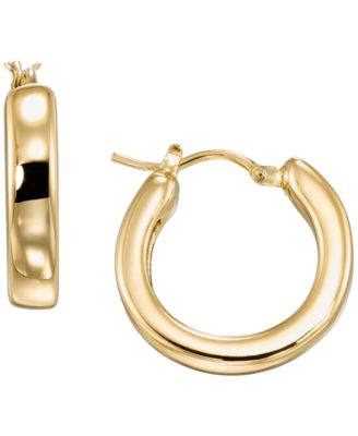 Polished Hoop Earrings in 10k Yellow Gold
