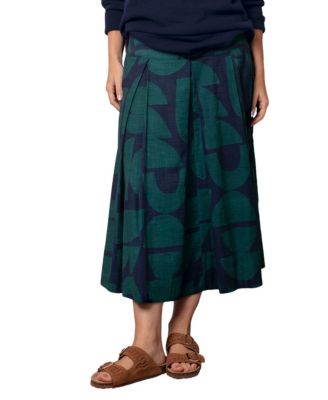 Women's Box Pleated Midi Skirt