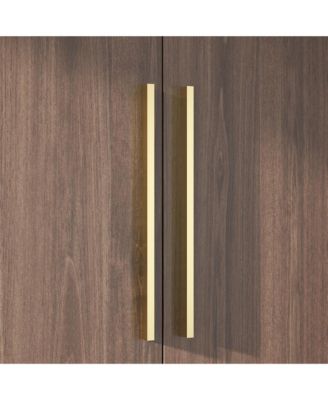 Armoire with 2-Drawers, Hanging Rod and Metal Handles