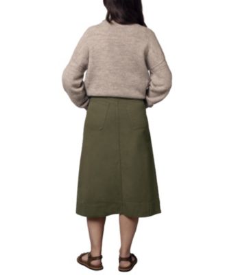 Women's Cotton Twill Midi Skirt